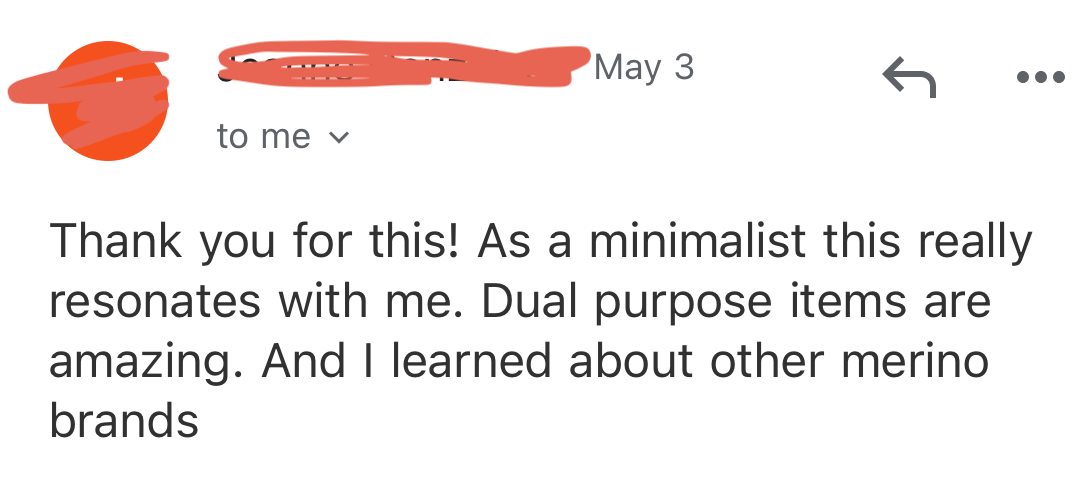 8l testimonial as a minimalist